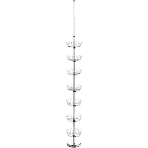 Whitmor 6 Tier Floor-To-Ceiling Shoe Spinner - Adjustable with Basket