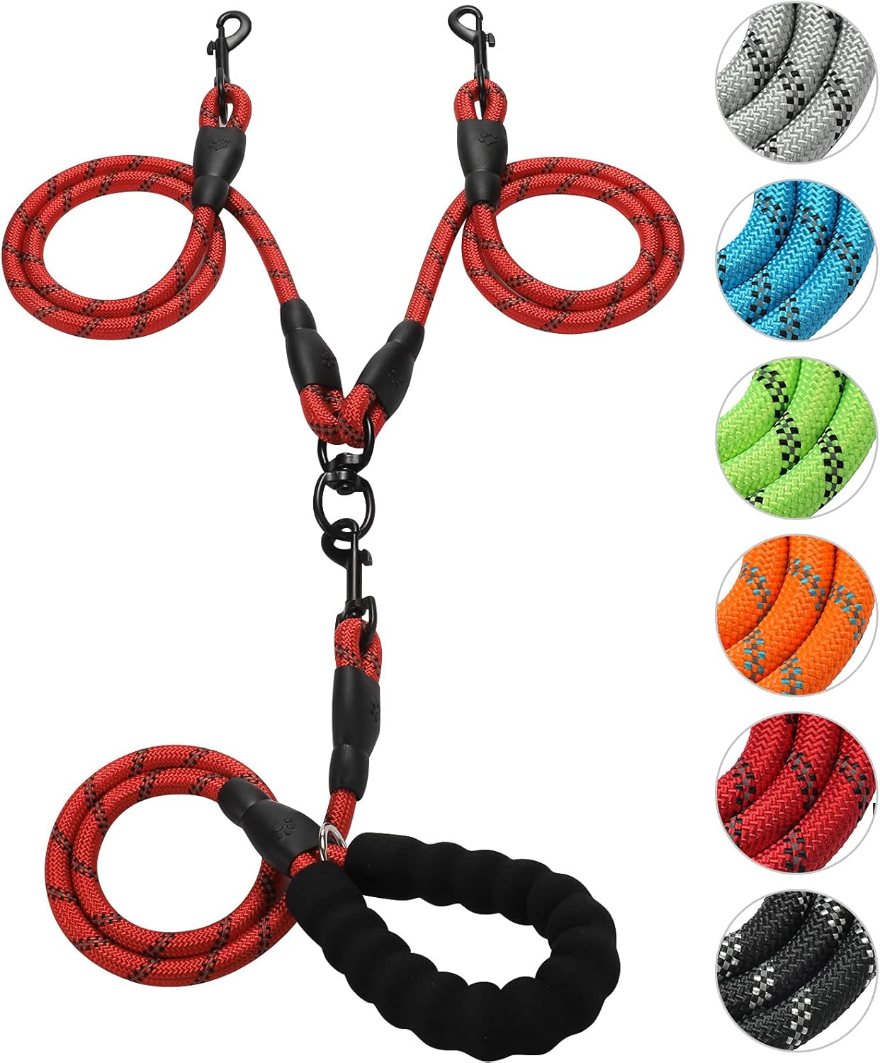 Double Dog Leash Reflective_Dual dog leash no tangle