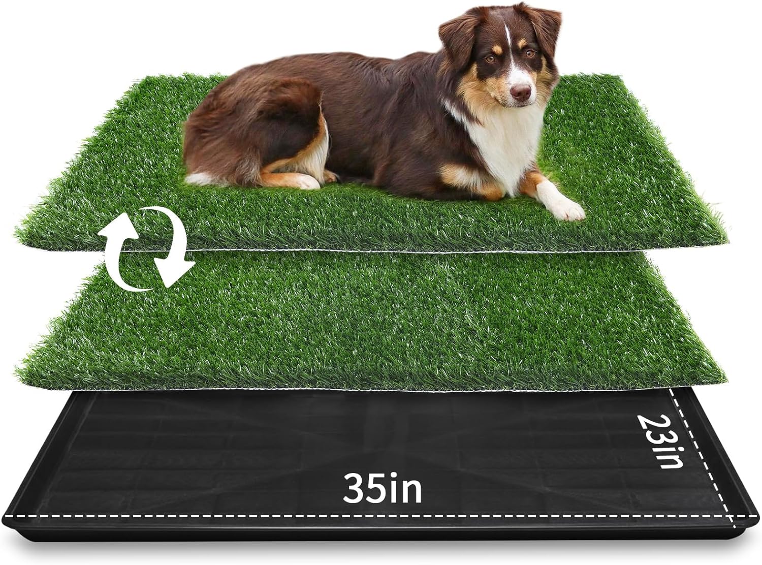 LOOBANI 35in x 23in Extra Large Grass Porch Potty Tray_turf pee pad