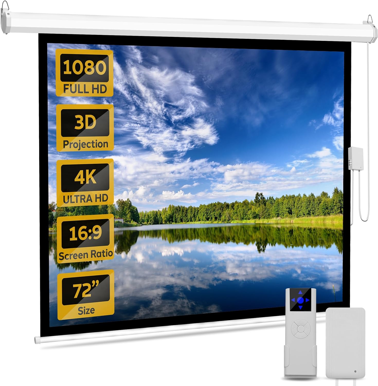 Pyle 72 Portable Motorized_electric floor rising projector screen