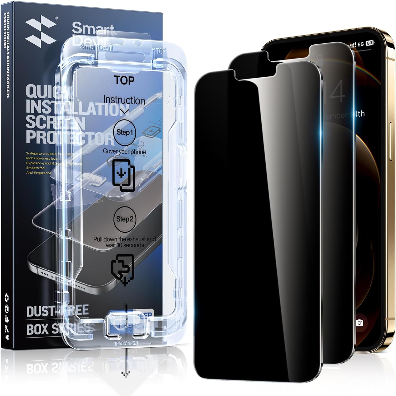 Smartevil 2 Pack_privacy screen protector iphone 12