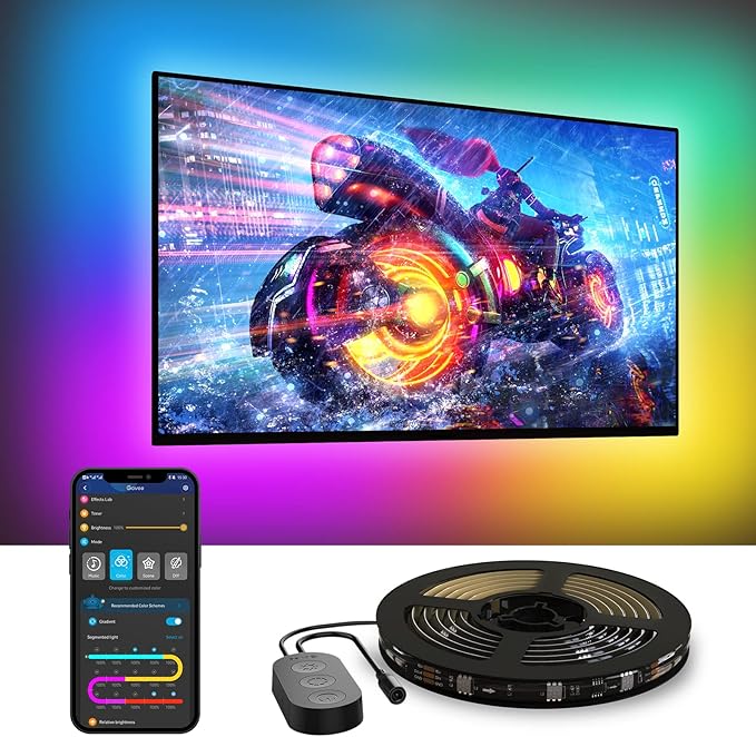 Govee TV Backlight – RGBIC Smart Strip Lights for 55–65 Inch TVs