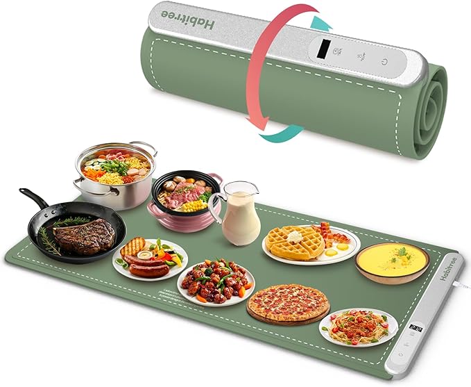 Habitree XXL Food Warming Mat – 36"x16" Graphene Heating Pad (Green)