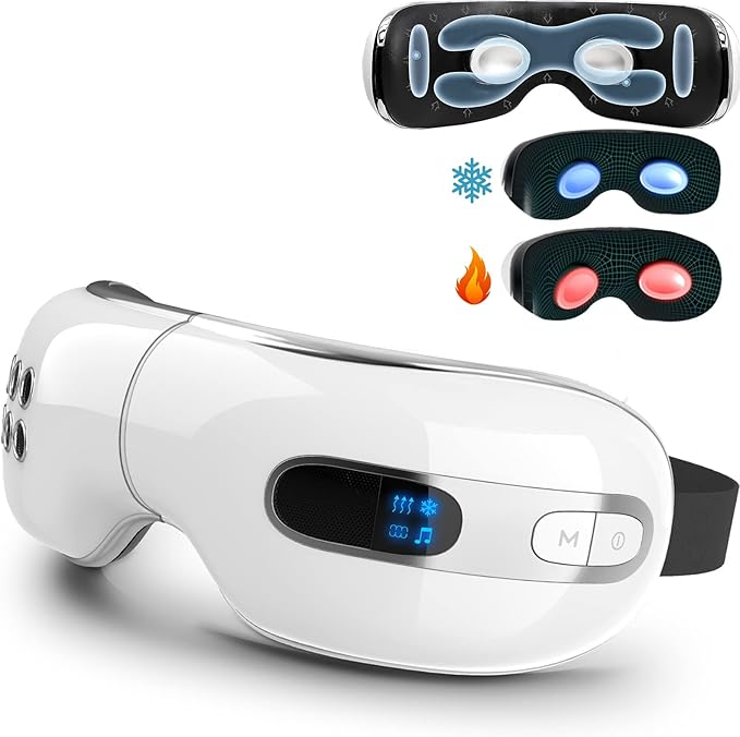 Eye-Massager-with-Heat-and-Cooling-for-Migraines-Dry-Eyes-Dark-Circles-Rechargeable-Bluetooth-Music-Cold-Heated-Eye-Massager-Improve-Sleeping-Gifts-for-Women-and-Men-White